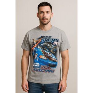 Vtg 1999 Jeff Gordon #24 Nascar + Star Wars Episode I Racing T-Shirt Sz L EUC